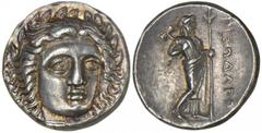 SATRAPS OF CARIA. Pixodaros, ca. 341/0-336/5 B.C. AR Didrachm. Good Very Fine AR Didrachm. Laureate head of Apollo facing slightly right, drapery tied at neck. Rv. Zeus Labraundos standing right, hold