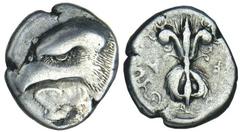OLYMPIA. Elis. The 93rd Olympiad. 408 B.C. AR Stater. Head of eagle l., ivy leaf beneath beak. Rv. Thunderbolt, F-A flanking, all within olive wreath. 11.96 grams. Seltman 154 (BT2), Kraay-Hirmer 500 